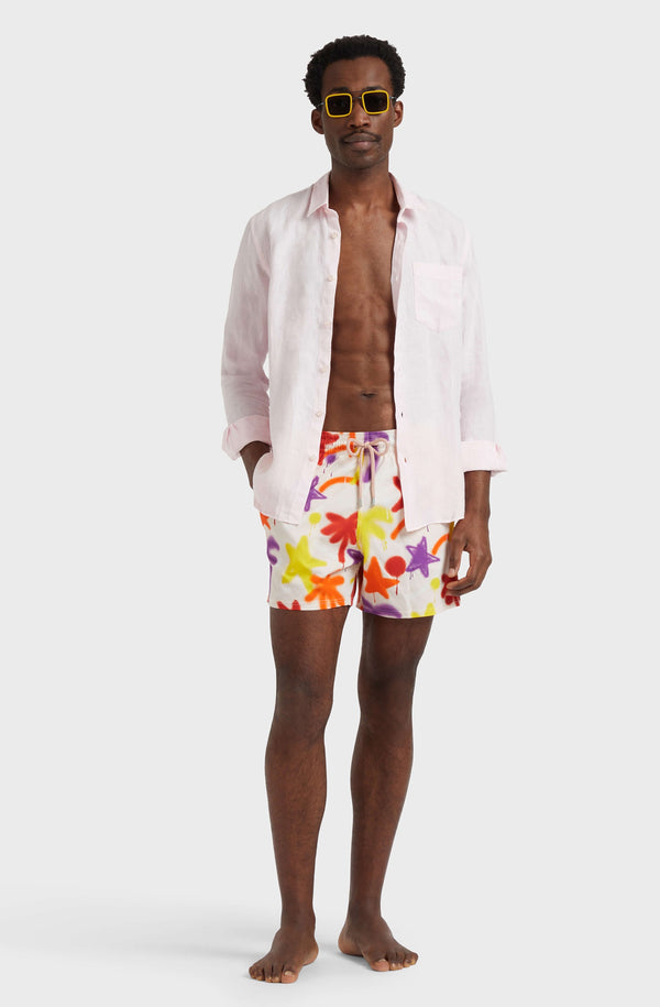 VILEBREQUIN Men Stretch Short Swim Shorts Spray Paint - VBQ x Palm Angels