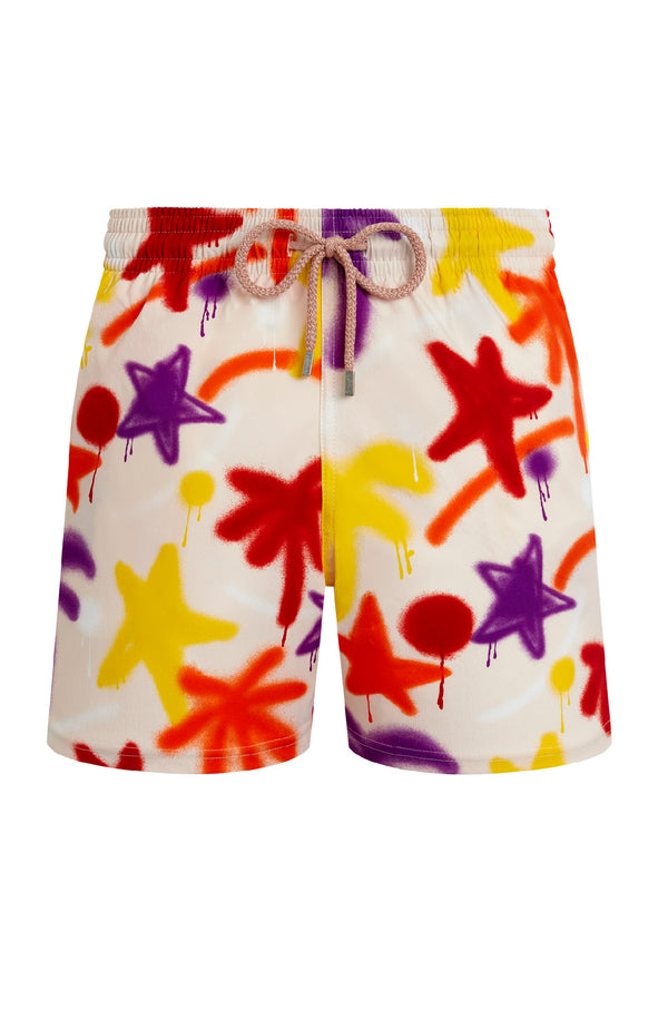 VILEBREQUIN Men Stretch Short Swim Shorts Spray Paint - VBQ x Palm Angels