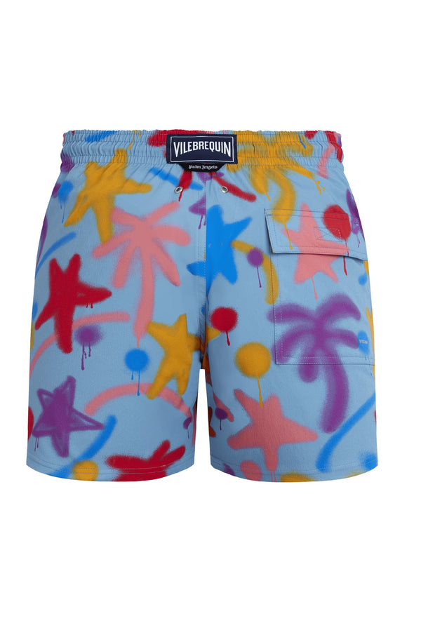 VILEBREQUIN Men Stretch Short Swim Shorts Spray Paint - VBQ x Palm Angels