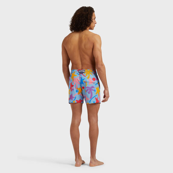 VILEBREQUIN Men Stretch Short Swim Shorts Spray Paint - VBQ x Palm Angels