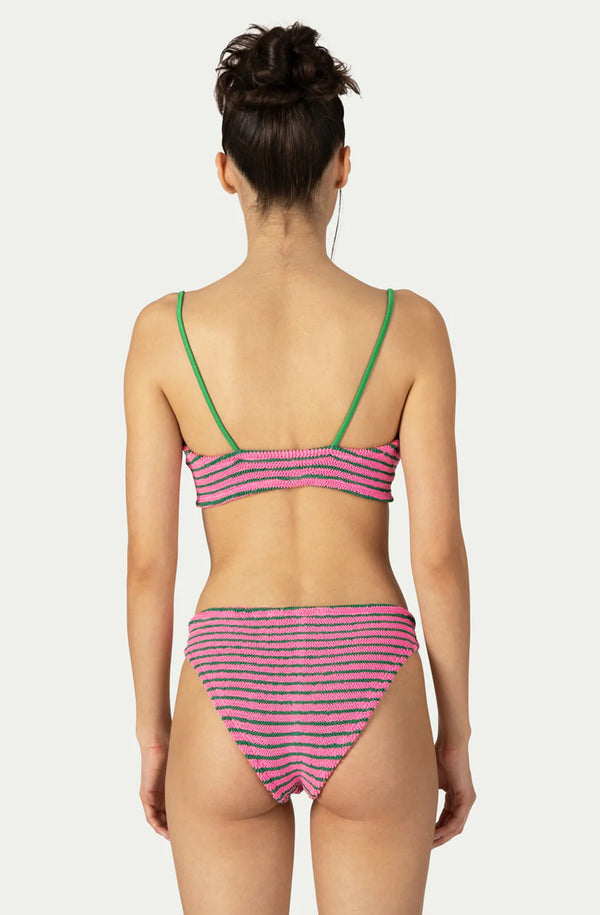PARAMIDONNA Women Marie Gum Emerald Stripe Low Waist Bikini
