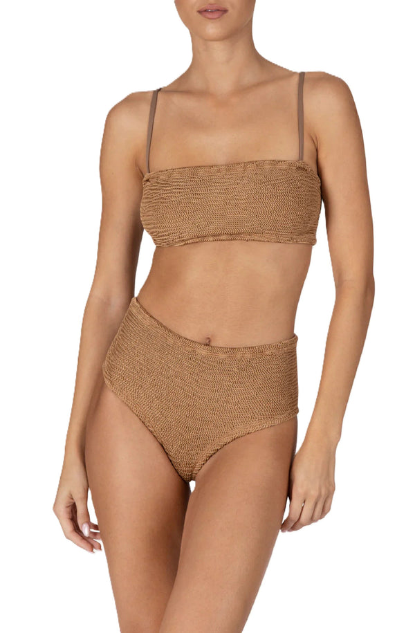 PARAMIDONNA Women Marie Camel High Waisted Bikini