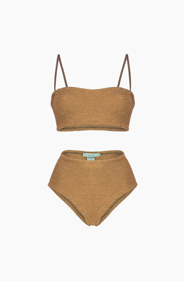PARAMIDONNA Women Marie Camel High Waisted Bikini