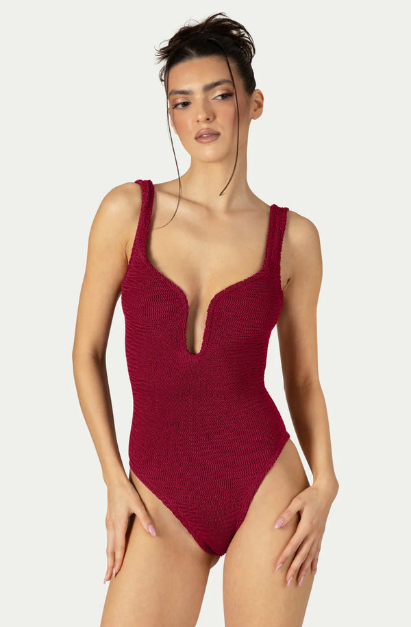 PARAMIDONNA Women Mika Burgundy Underwire One-Piece Swimsuit