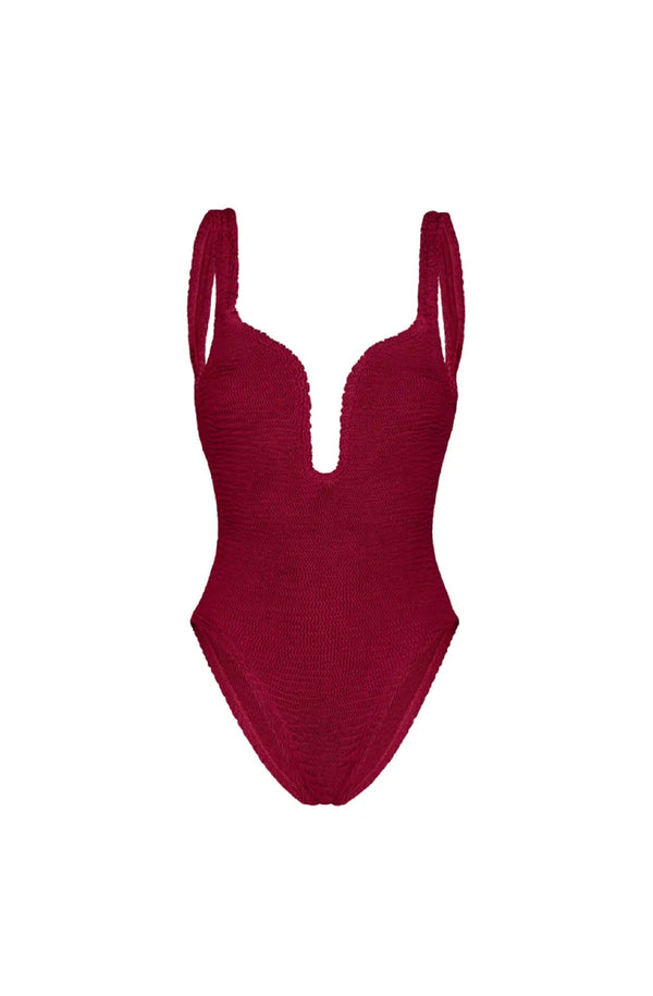 PARAMIDONNA Women Mika Burgundy Underwire One-Piece Swimsuit