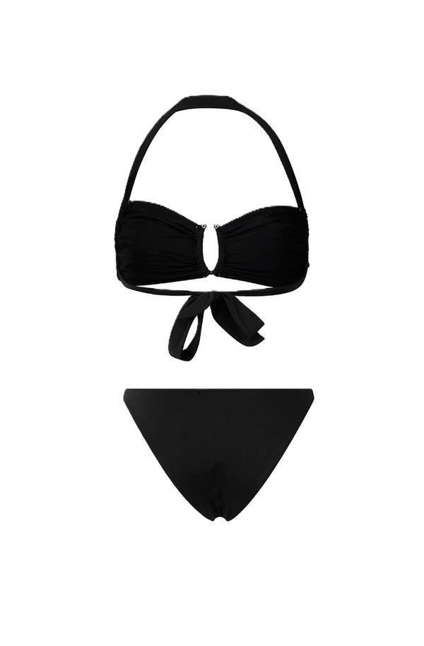 PARAMIDONNA Women Morgan Black Lycra Bandeau Bikini