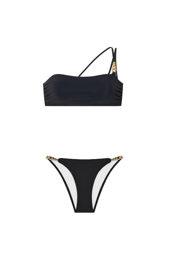 PAIN de SUCRE Women Niania Bandeau Top and Jones High-Cut Bikini Bottom with Jewels