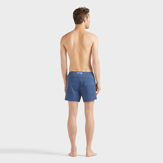 VILEBREQUIN Men Stretch Short Swim Shorts Flat Belt Fish Net