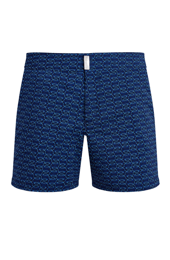 VILEBREQUIN Men Stretch Short Swim Shorts Flat Belt Fish Net