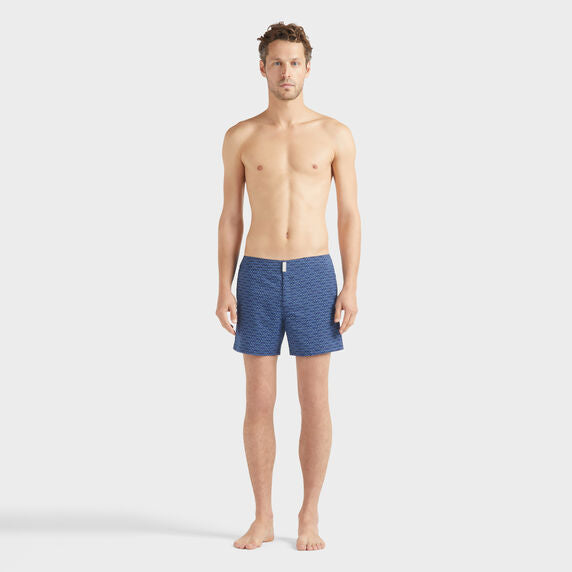 VILEBREQUIN Men Stretch Short Swim Shorts Flat Belt Fish Net