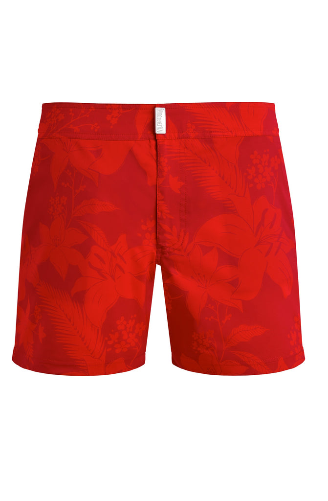 VILEBREQUIN Men Stretch Swim Shorts Flat Belt Flower Power