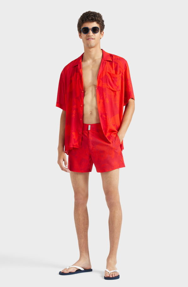 VILEBREQUIN Men Stretch Swim Shorts Flat Belt Flower Power