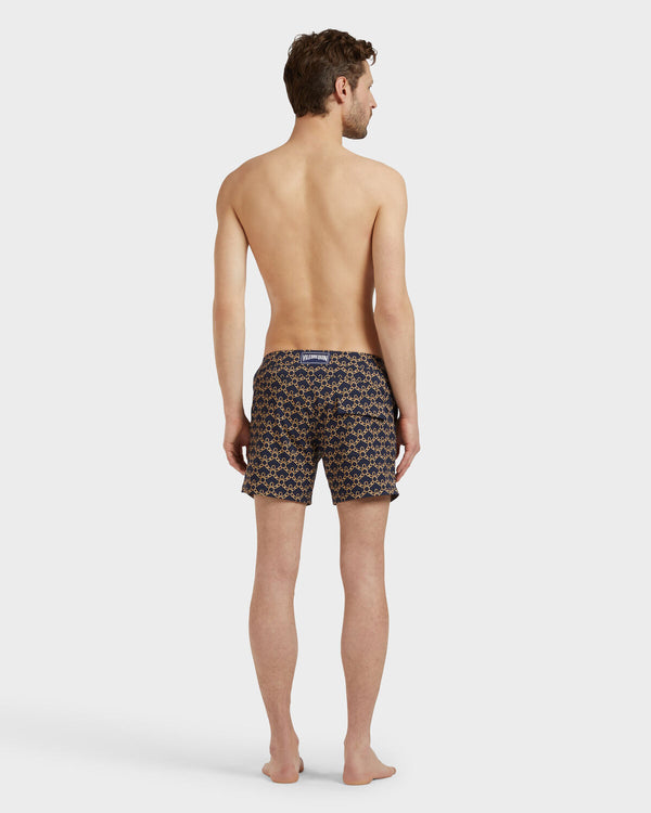 VILEBREQUIN Men Stretch Short Flat Belt Swim Shorts Turtles Chain