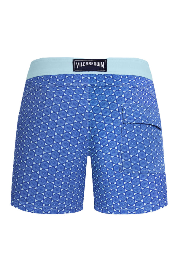 VILEBREQUIN Men Stretch Short Flat Belt Swim Shorts Graphic Urchin