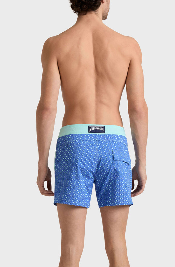 VILEBREQUIN Men Stretch Short Flat Belt Swim Shorts Graphic Urchin