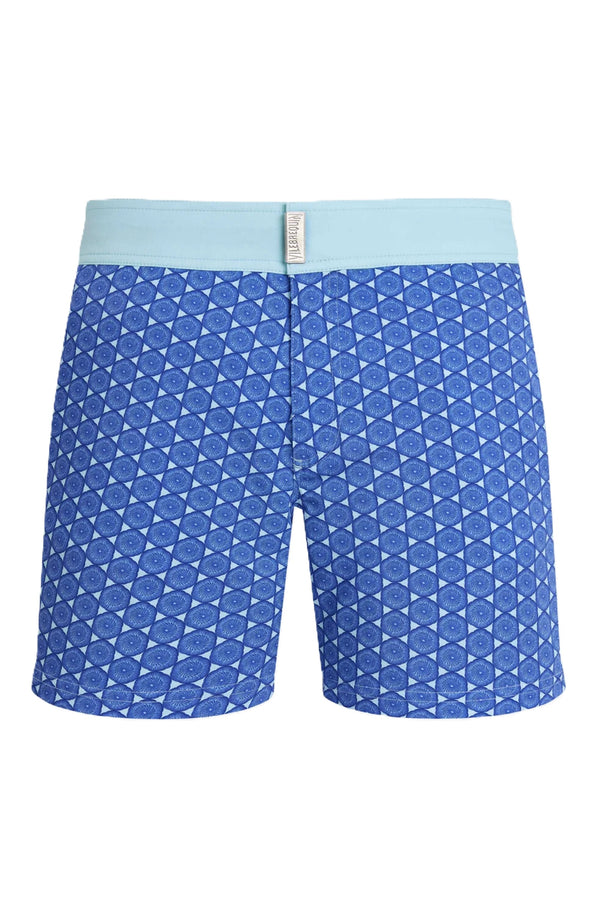 VILEBREQUIN Men Stretch Short Flat Belt Swim Shorts Graphic Urchin