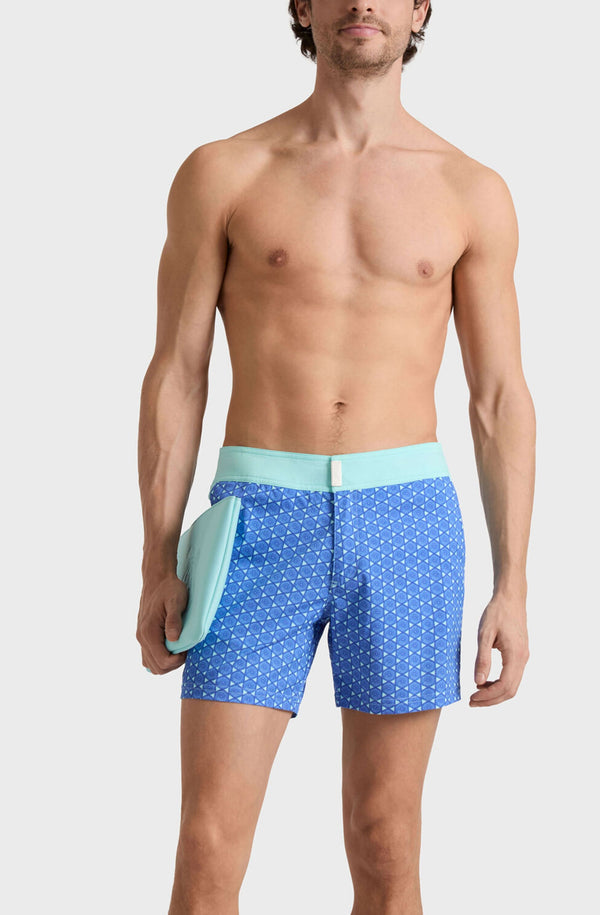 VILEBREQUIN Men Stretch Short Flat Belt Swim Shorts Graphic Urchin