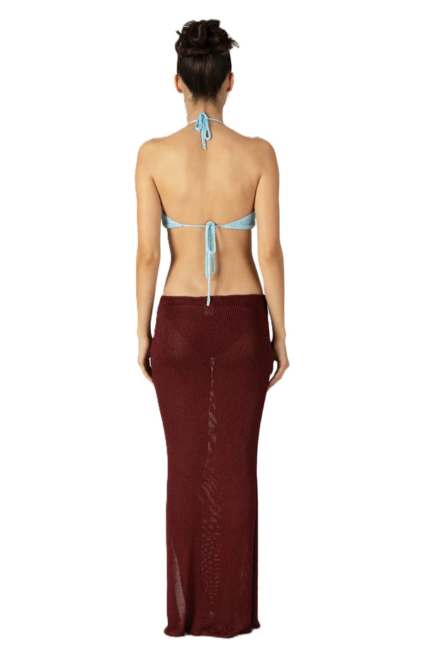 PARAMIDONNA Women Noah Burgundy Sky Cut-Out Ring Dress