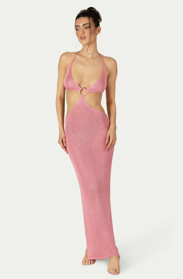 PARAMIDONNA Women Noah Pink Cut-Out Ring Dress