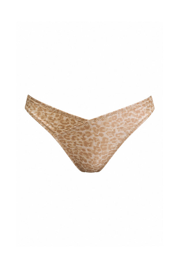 KENDALL & KYLIE Women Nude Leopard Print High Leg Bikini Bottom