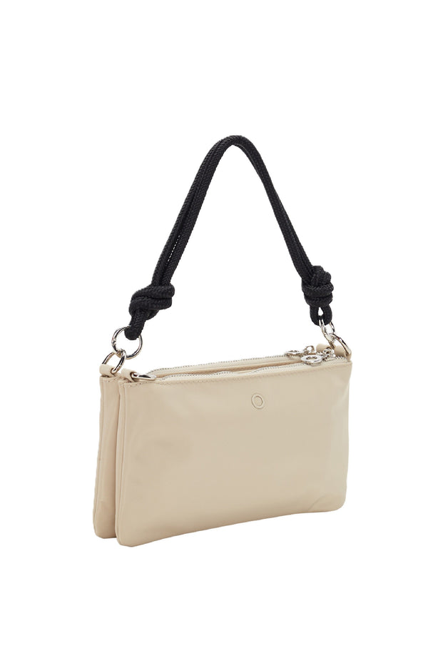 O BAG Women Orlando Double Handbg with Strap and Handle in Nylon