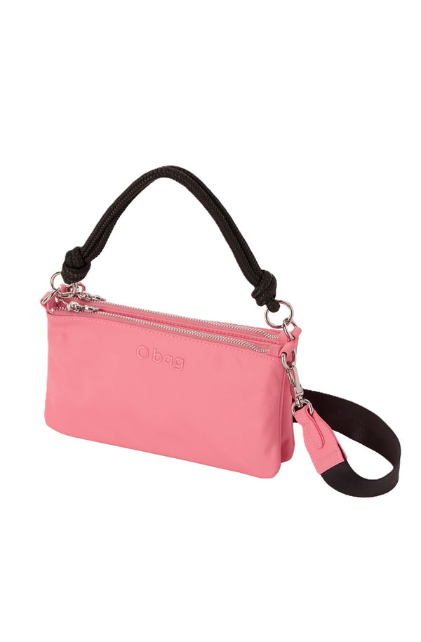 O BAG Women Orlando Double Handbg with Strap and Handle in Nylon