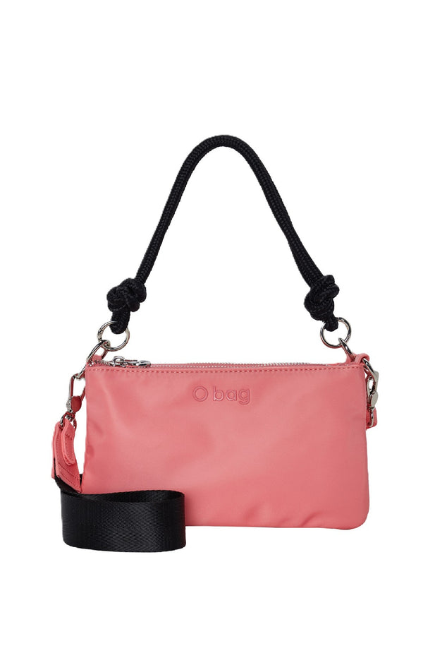 O BAG Women Orlando Double Handbg with Strap and Handle in Nylon