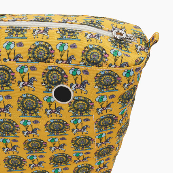 O BAG Women Mini XL Extra Light with Zip Inner Bag Luna Park and Handles in Eco Leather