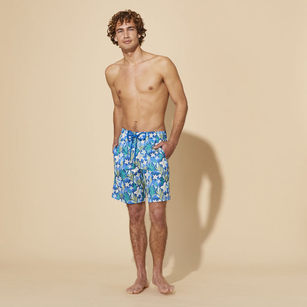 VILEBREQUIN Men Long Swim Shorts Camo Seaweed