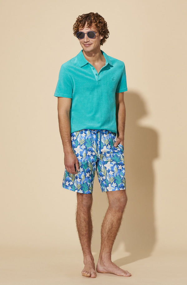 VILEBREQUIN Men Long Swim Shorts Camo Seaweed