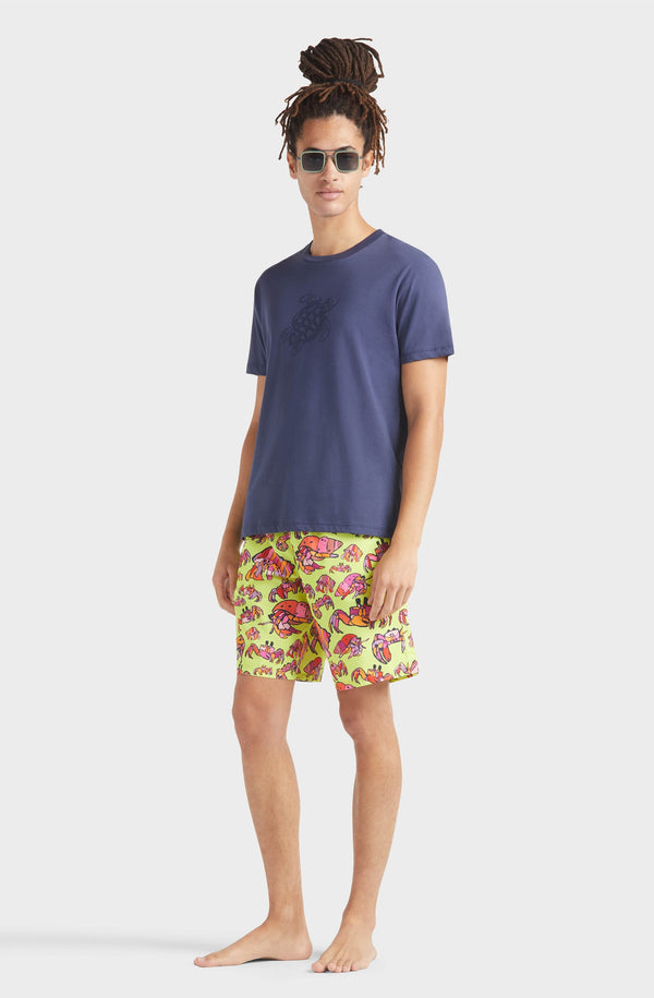VILEBREQUIN Men Long Ultra-Light and Packable Swim Shorts Hermit Crabs