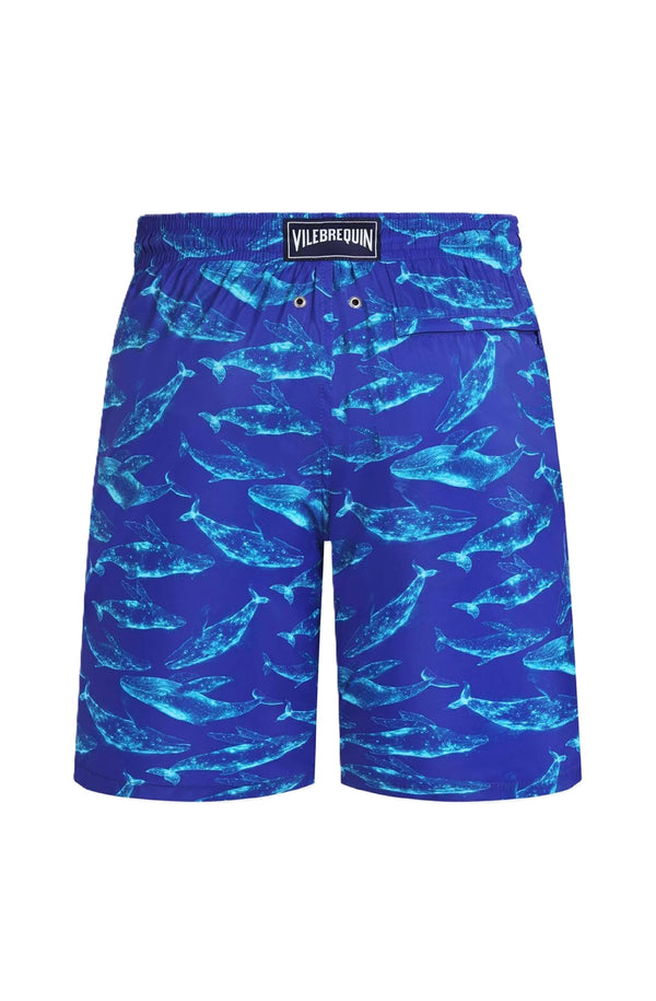 VILEBREQUIN Men Long Ultra-Light and Packable Swim Shorts Sparkling Whales