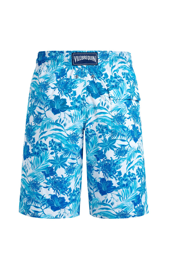 VILEBREQUIN Men Long Stretch Swim Shorts Tahiti Flowers