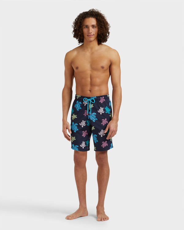VILEBREQUIN Men Long Stretch Swim Shorts Tortues Multicolor