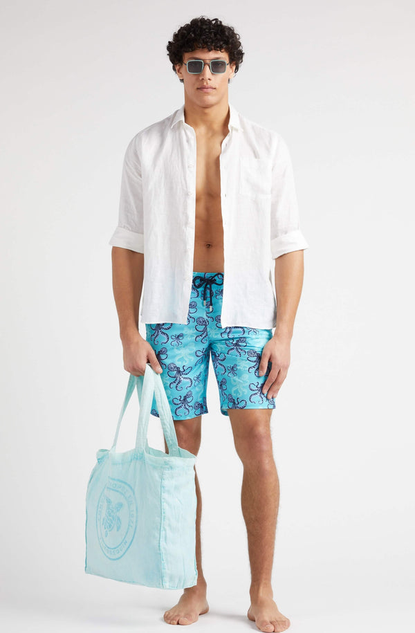VILEBREQUIN Men Long Stretch Swim Shorts Poulpes