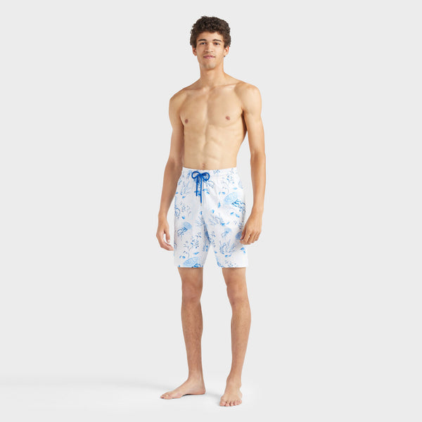 VILEBREQUIN Men Long Stretch Swim Shorts Medusa and Shells