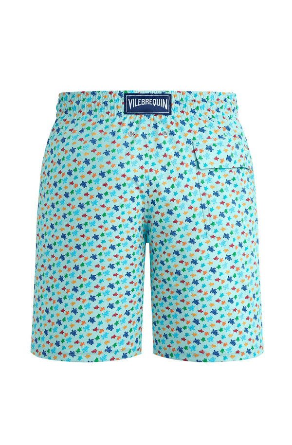 VILEBREQUIN Men Long Stretch Swim Shorts Micro Ronde des Tortues Rainbow
