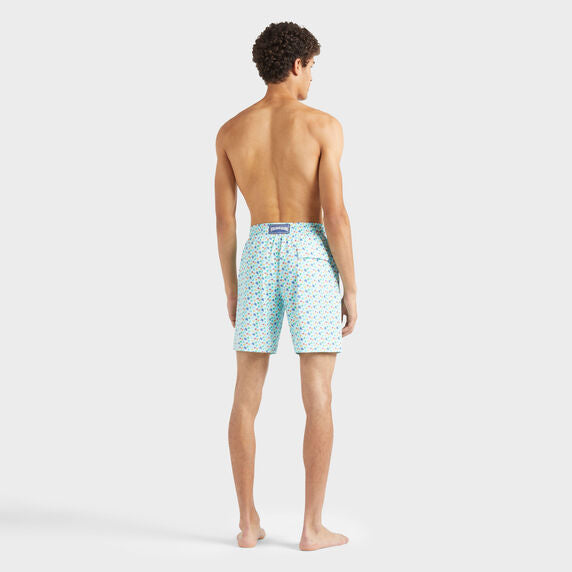 VILEBREQUIN Men Long Stretch Swim Shorts Micro Ronde des Tortues Rainbow