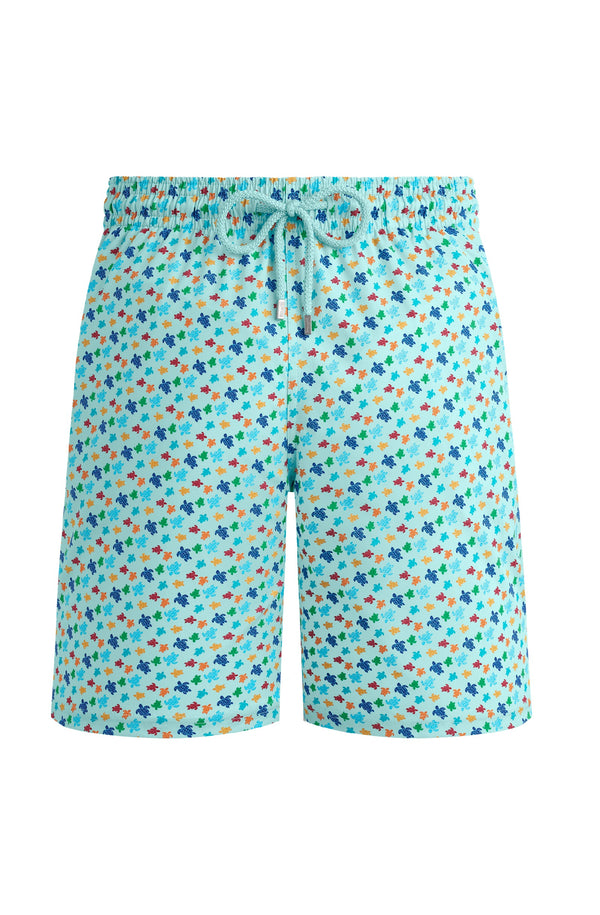 VILEBREQUIN Men Long Stretch Swim Shorts Micro Ronde des Tortues Rainbow