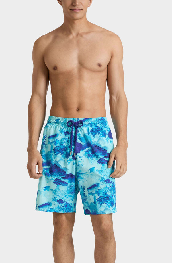VILEBREQUIN Men Long Stretch Swim Shorts Coral Reef