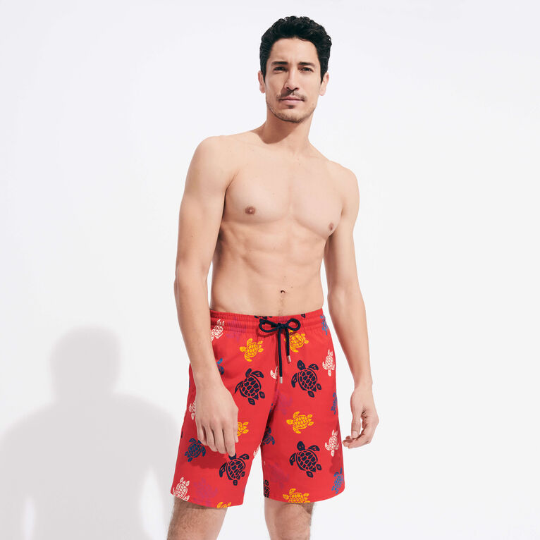 VILEBREQUIN Men Long Swim Shorts Ronde des Tortues Multicolores