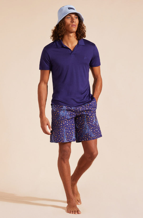 VILEBREQUIN Men Long Swim Shorts Eiffel Turtles