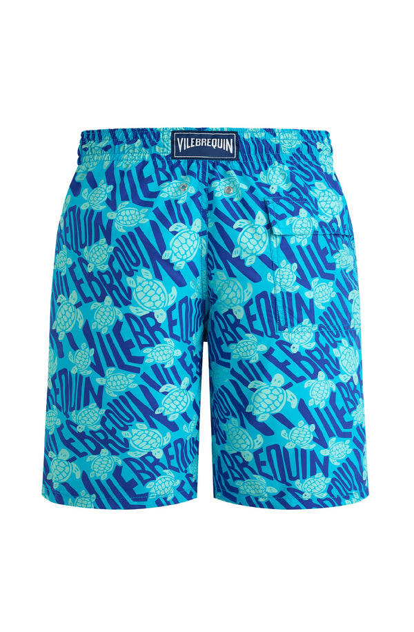VILEBREQUIN Men Long Swim Shorts Ronde Des Tortues Logo