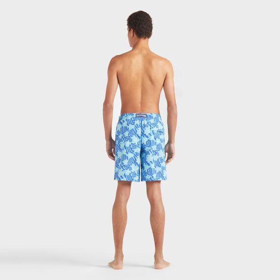 VILEBREQUIN Men Long Swim Shorts Ronde Des Tortues Logo