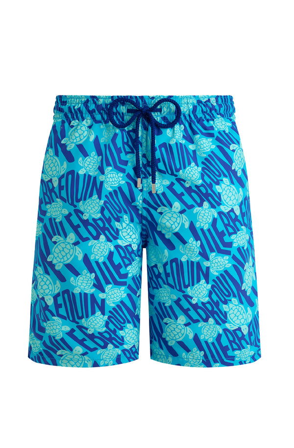 VILEBREQUIN Men Long Swim Shorts Ronde Des Tortues Logo