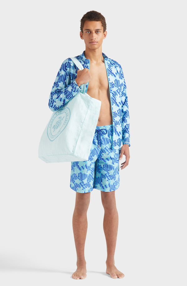 VILEBREQUIN Men Long Swim Shorts Ronde Des Tortues Logo