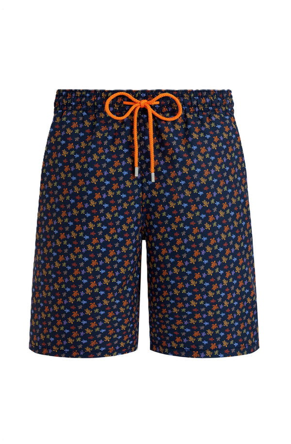 VILEBREQUIN Men Long Ultra-Light and Packable Swim Shorts Micro Ronde Des Tortues