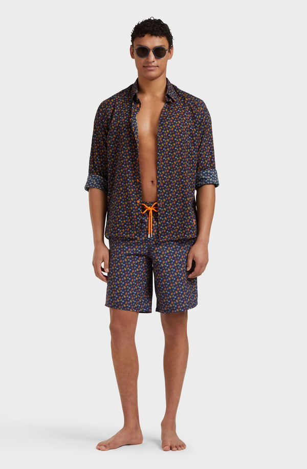 VILEBREQUIN Men Long Ultra-Light and Packable Swim Shorts Micro Ronde Des Tortues