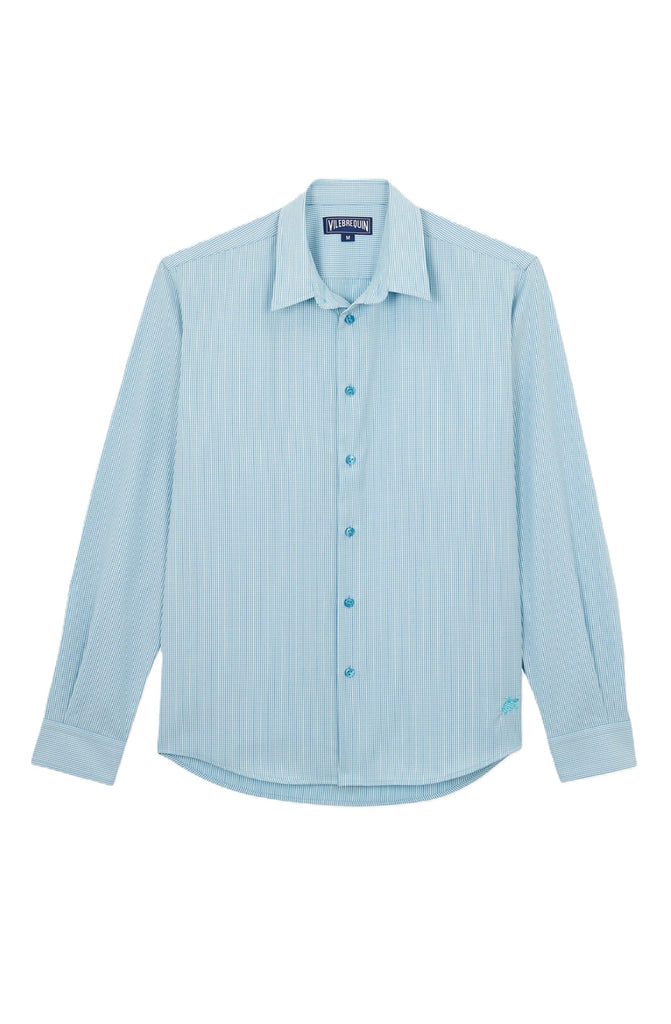 VILEBREQUIN Men Wool Shirt Micro Rayures Tailoring