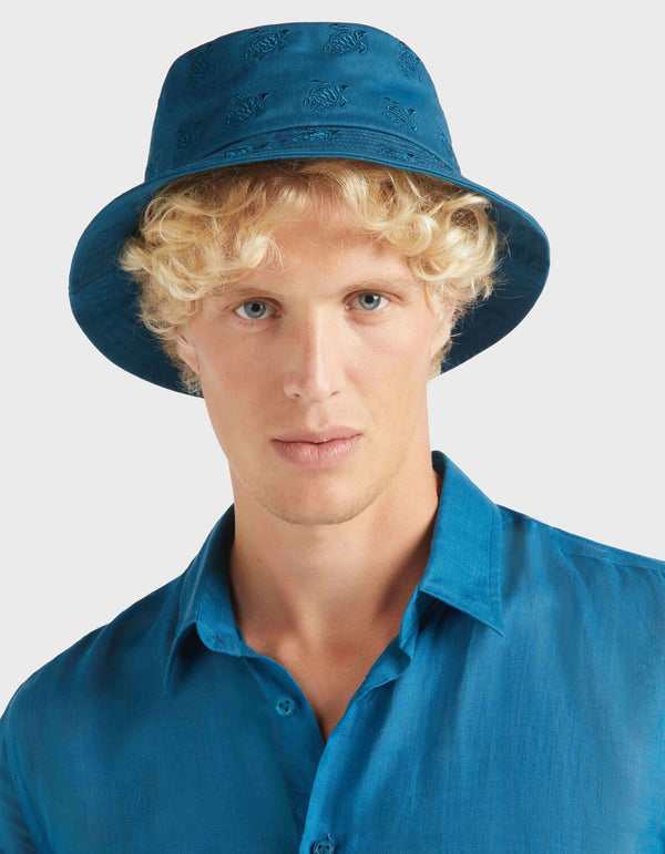 VILEBREQUIN Unisex Embroidered Bucket Hat Turtles All Over